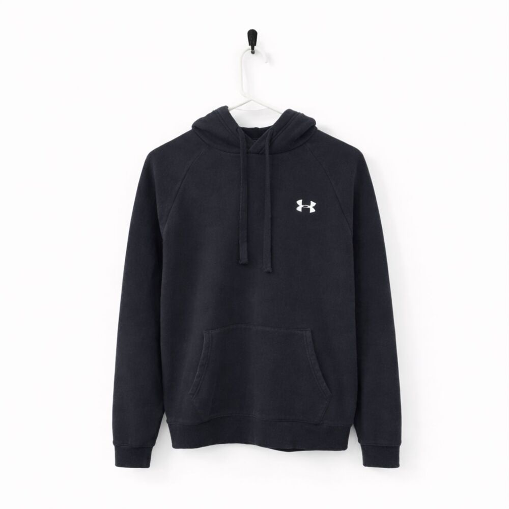Under Armour Rival Fleece Hoodie Black Mens L Athleisure Gym Bro Streetwear